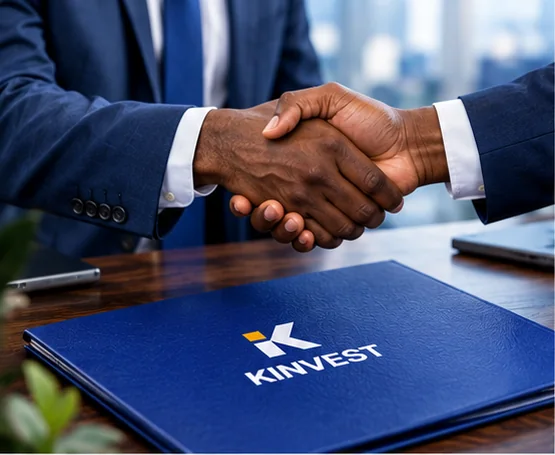 KINVEST — l'univers de marque : dossier et poignée de main