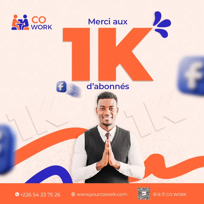 Cowork — « Merci aux 1K d'abonnés »
