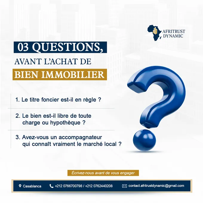 AfriTrust Dynamic — « 03 questions avant l'achat d'un bien »