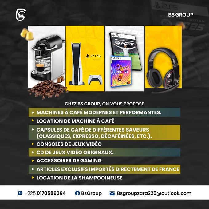 BS Group — l'offre de la boutique en une affiche